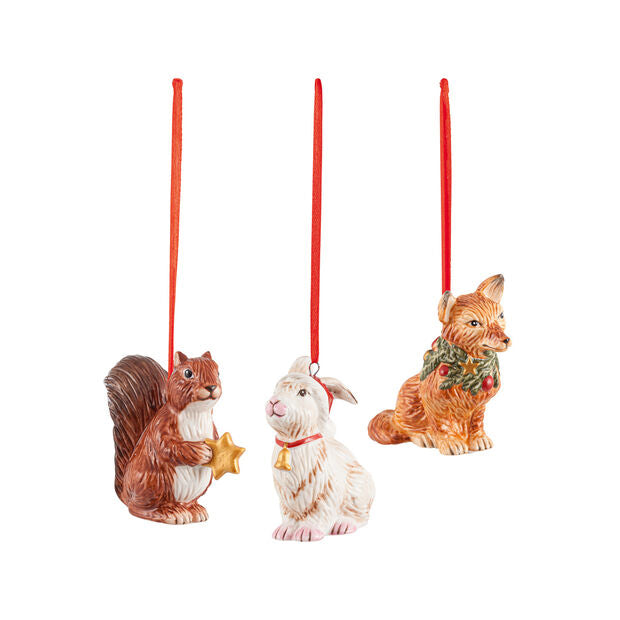 Nostalgic Ornaments ensemble d’ornements animaux de la forêt, 6 x 7 cm, 3 pièces