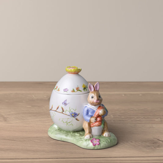 Bunny Tales boîte en forme d’œuf de Pâques Max avec carotte, 11 x 6,5 x 9,5 cm, multicolore