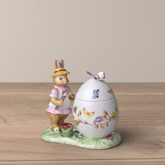 Bunny Tales boîte en forme d’œuf de Pâques Anna, 11 x 6,5 x 10 cm, multicolore